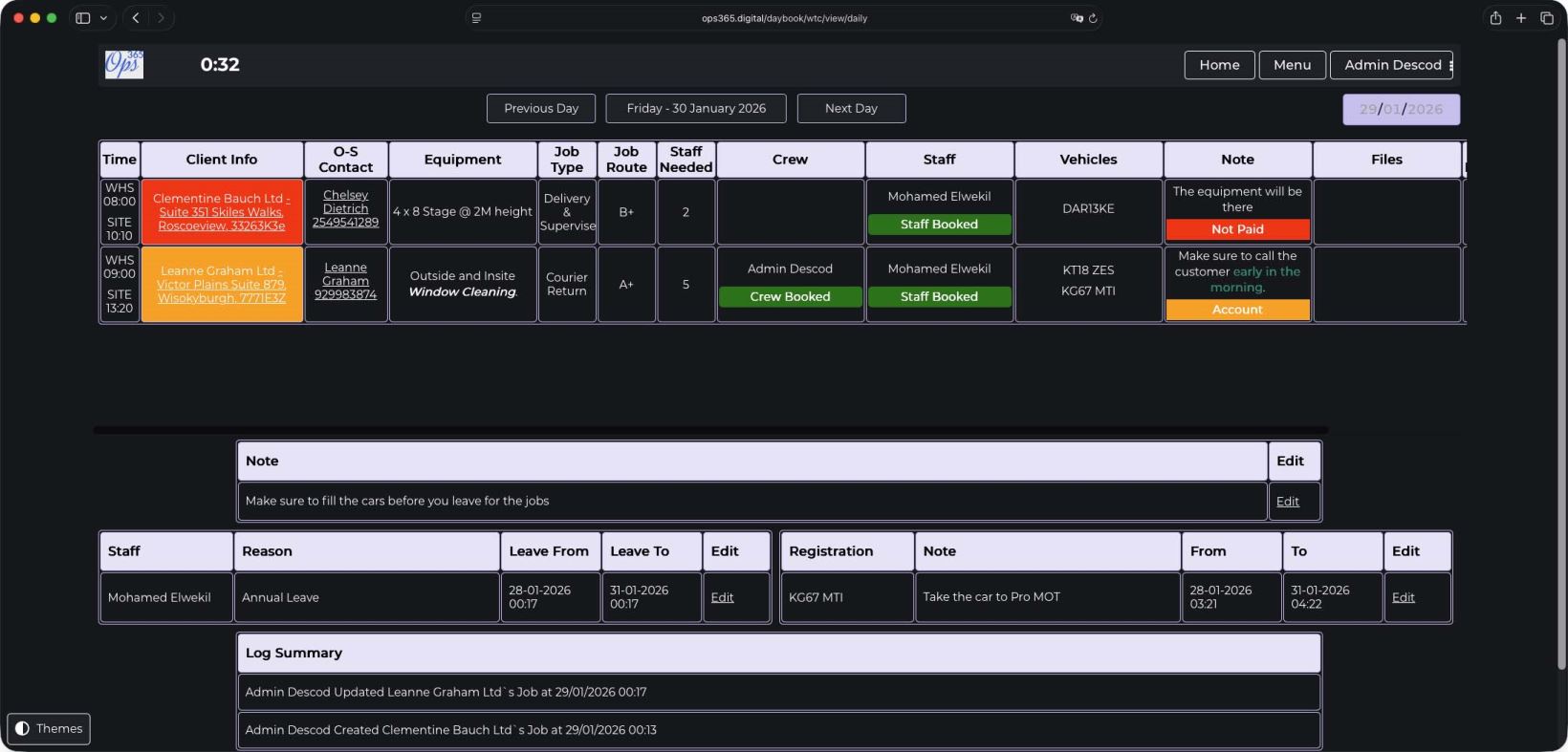 Dark theme available for comfortable night use - Daybook