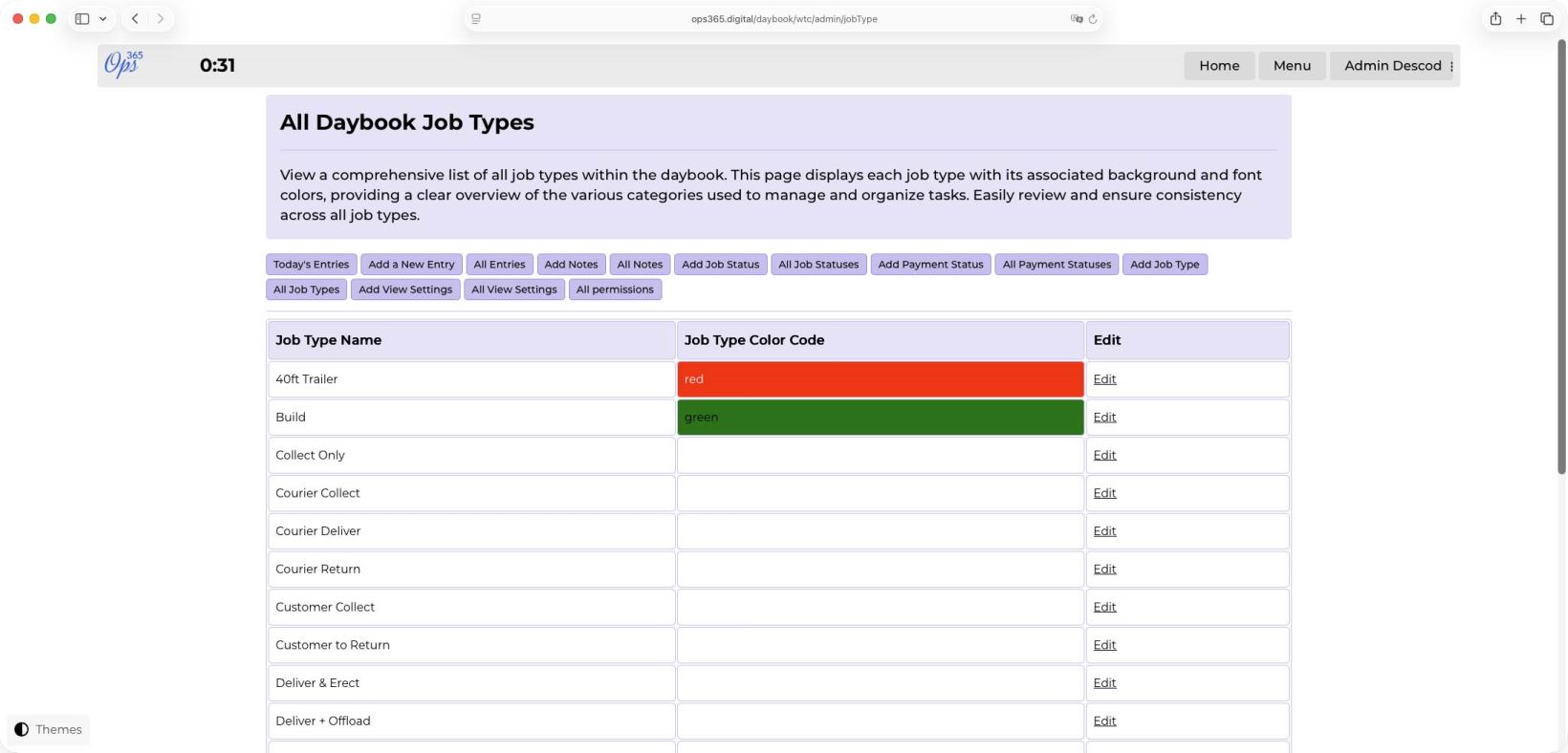 Create custom job types to organise work - Daybook