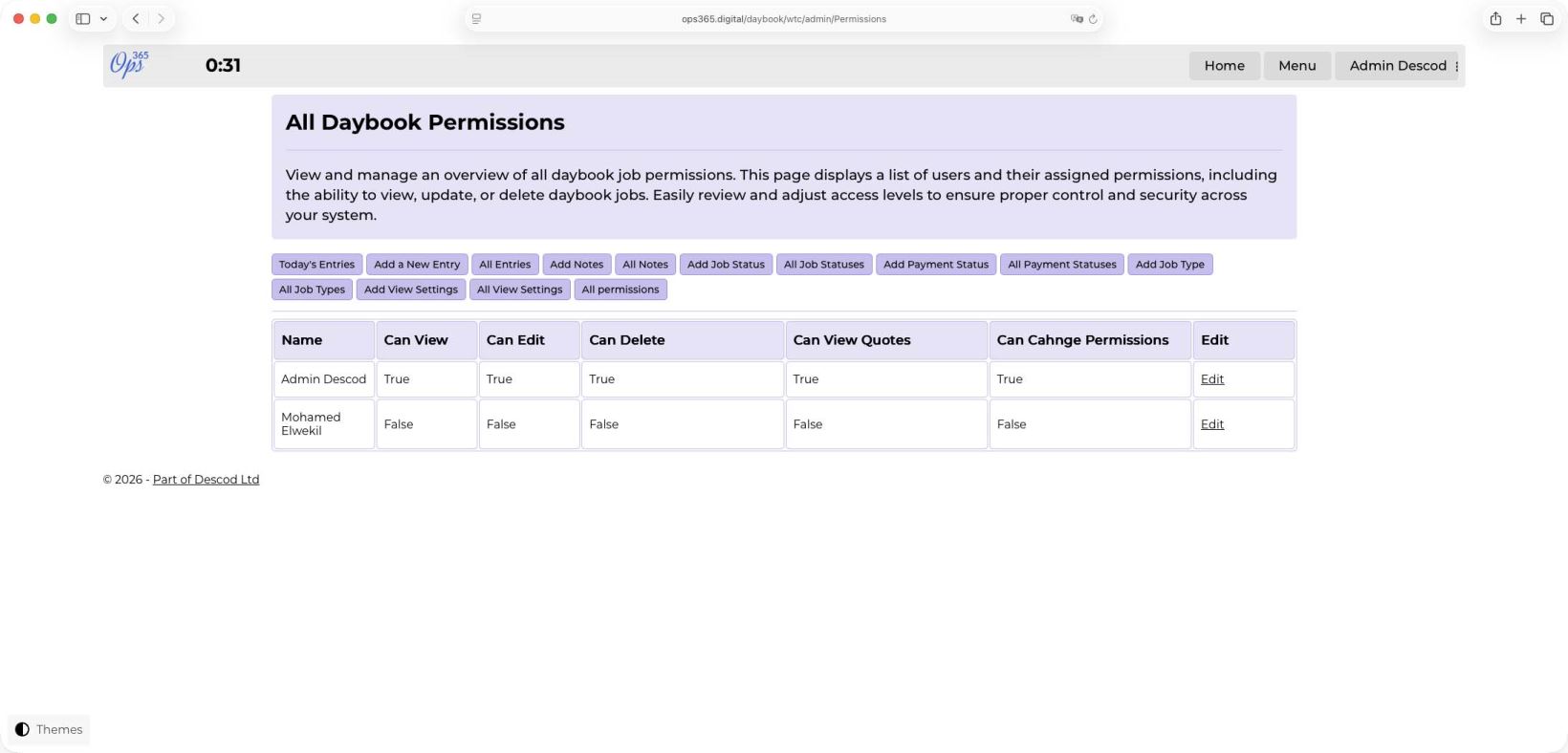 Custom staff permissions keep you fully in control - Daybook