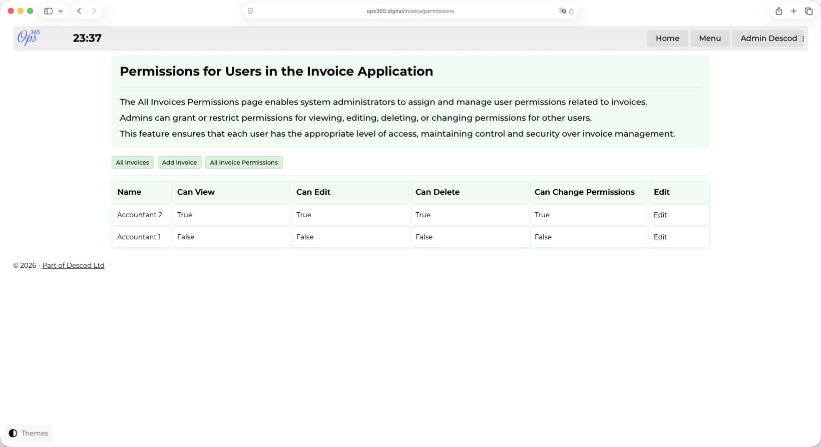 Custom Staff Permissions - Daybook